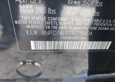 2018 Hyundai Elantra Se из США, поврежденный, VIN 5NPD74LF1JH218604